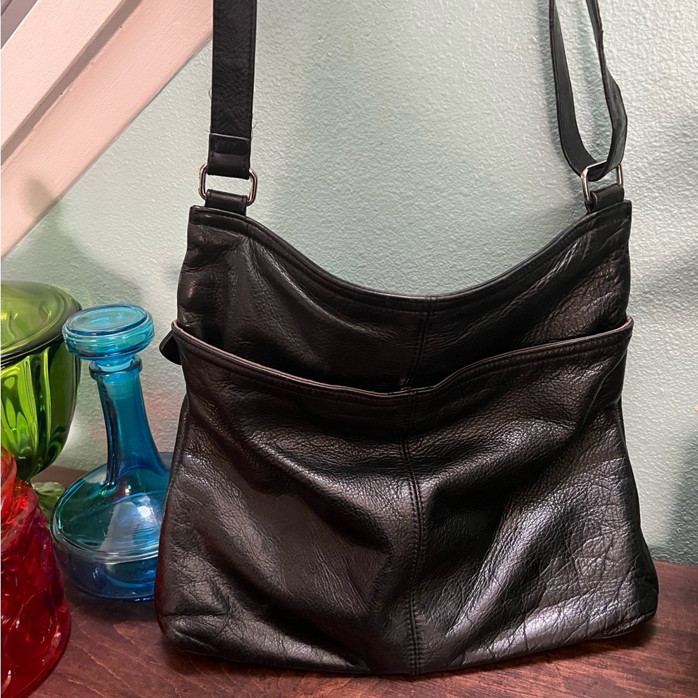 Black Leather Crossbody Bag